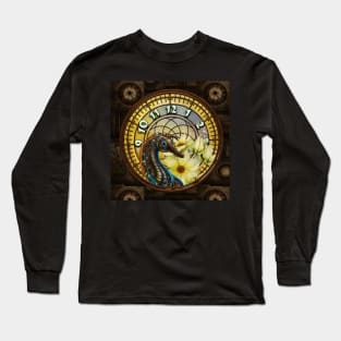 Seahorse with a Steampunk Flair clocks and flowers Long Sleeve T-Shirt